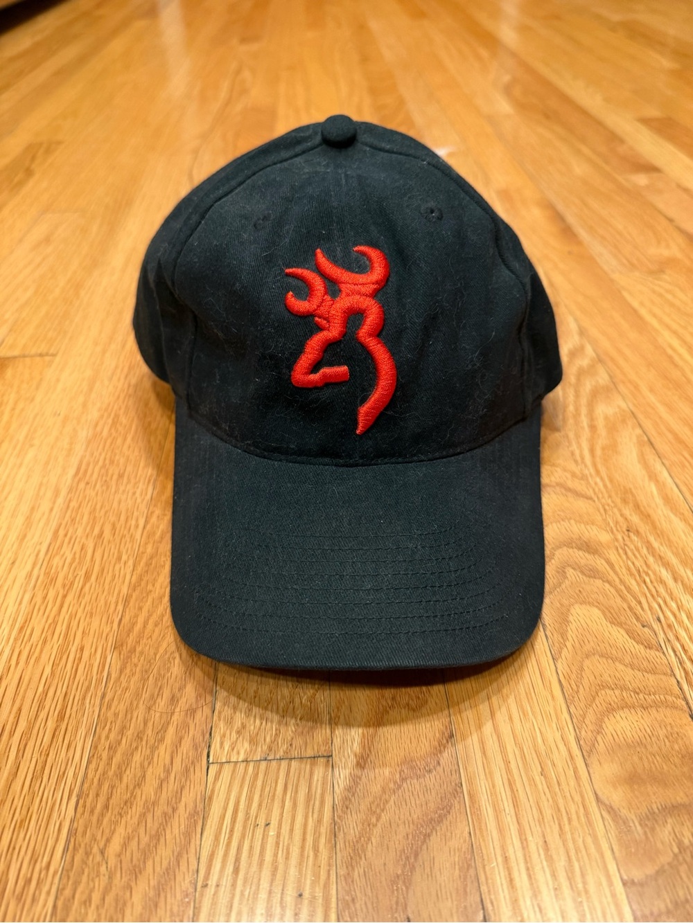 Browning Black Baseball Style Hat with Red Embroidered Logo